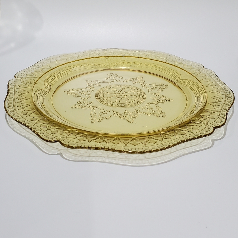 💛1930s 11" Patrician Amber" Dinner Plate by Federal Glass